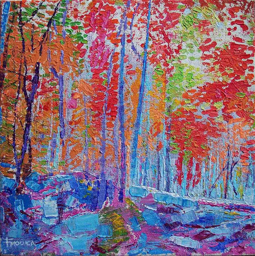 Fabio Modica | On Mount Etna - 23,6x23,6 inches - mixed media on jute - Private Collection - Siracuse (SR) - SOLD