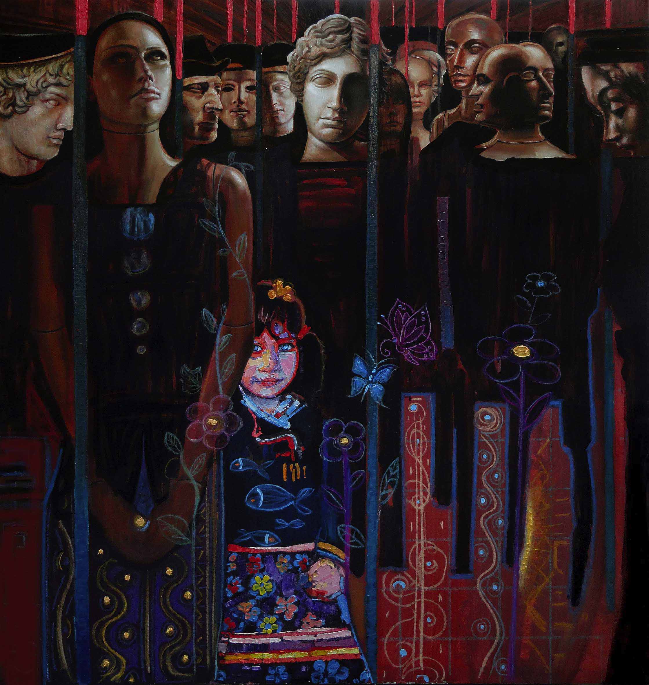 Fabio Modica | Io ti vedo - cm 130x130 | 51x51 inches - mixed media on canvas