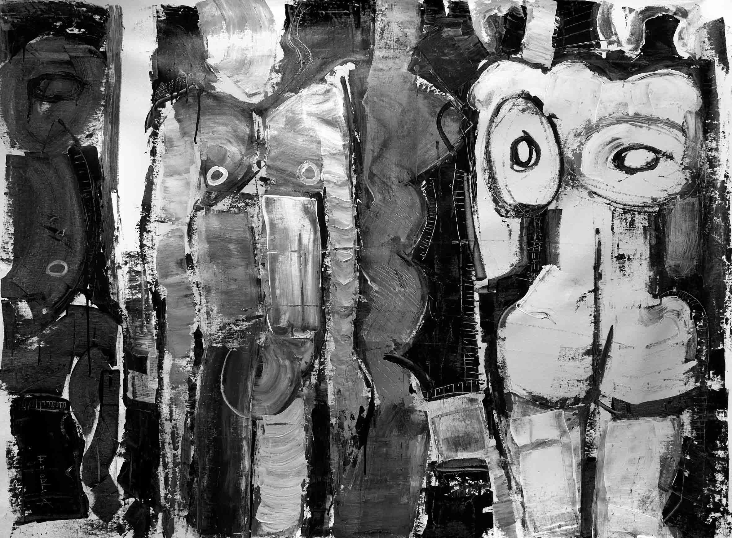 Fabio Modica | Mercification II - mixed media on canvas - cm 147x110 | 58x43 inches - 2015 | Aberson Exhibits - Tulsa - OK