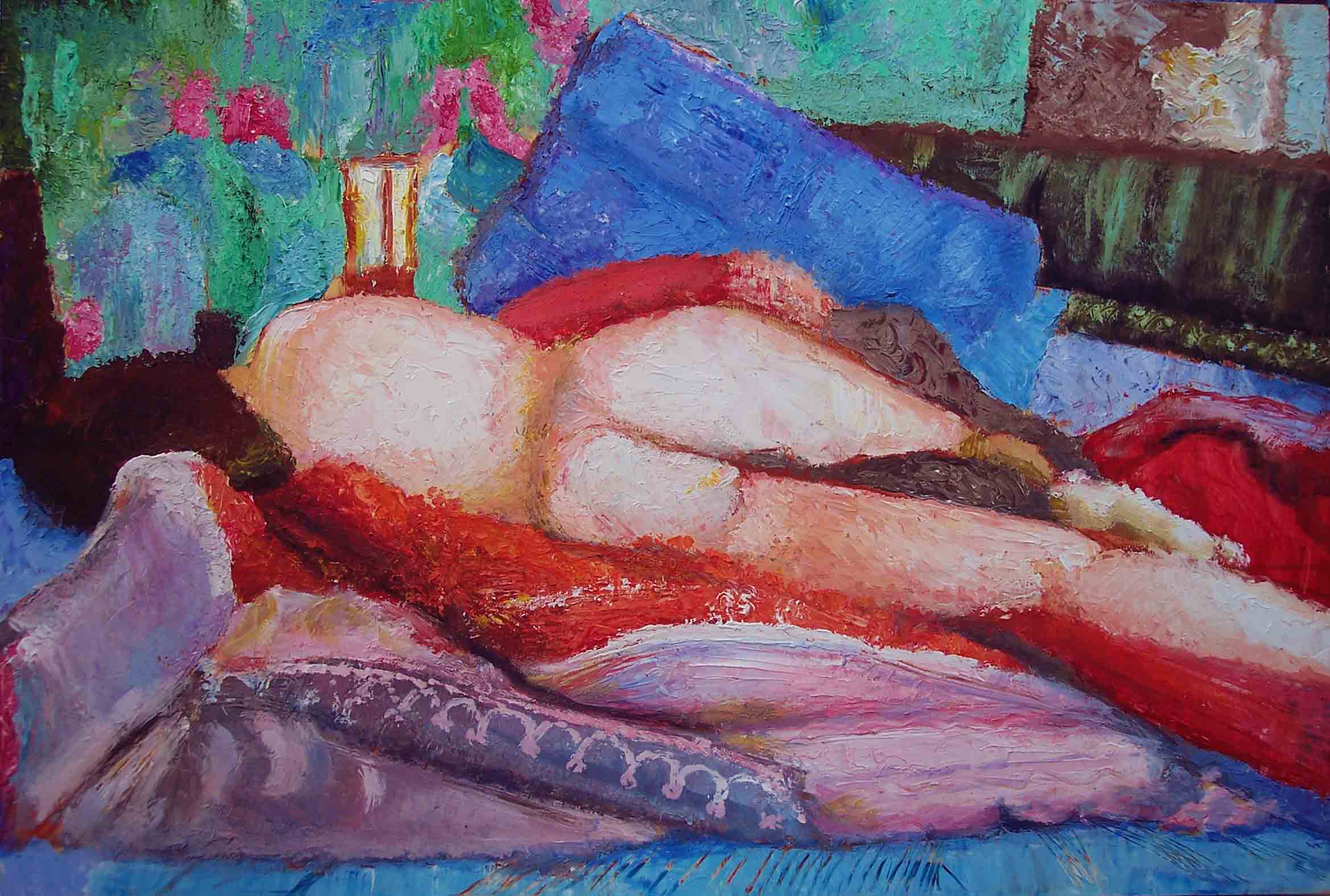 Fabio Modica | Sleeping woman - cm 70x100 | 27,5x39,4 inches - mixed media on table - 2007