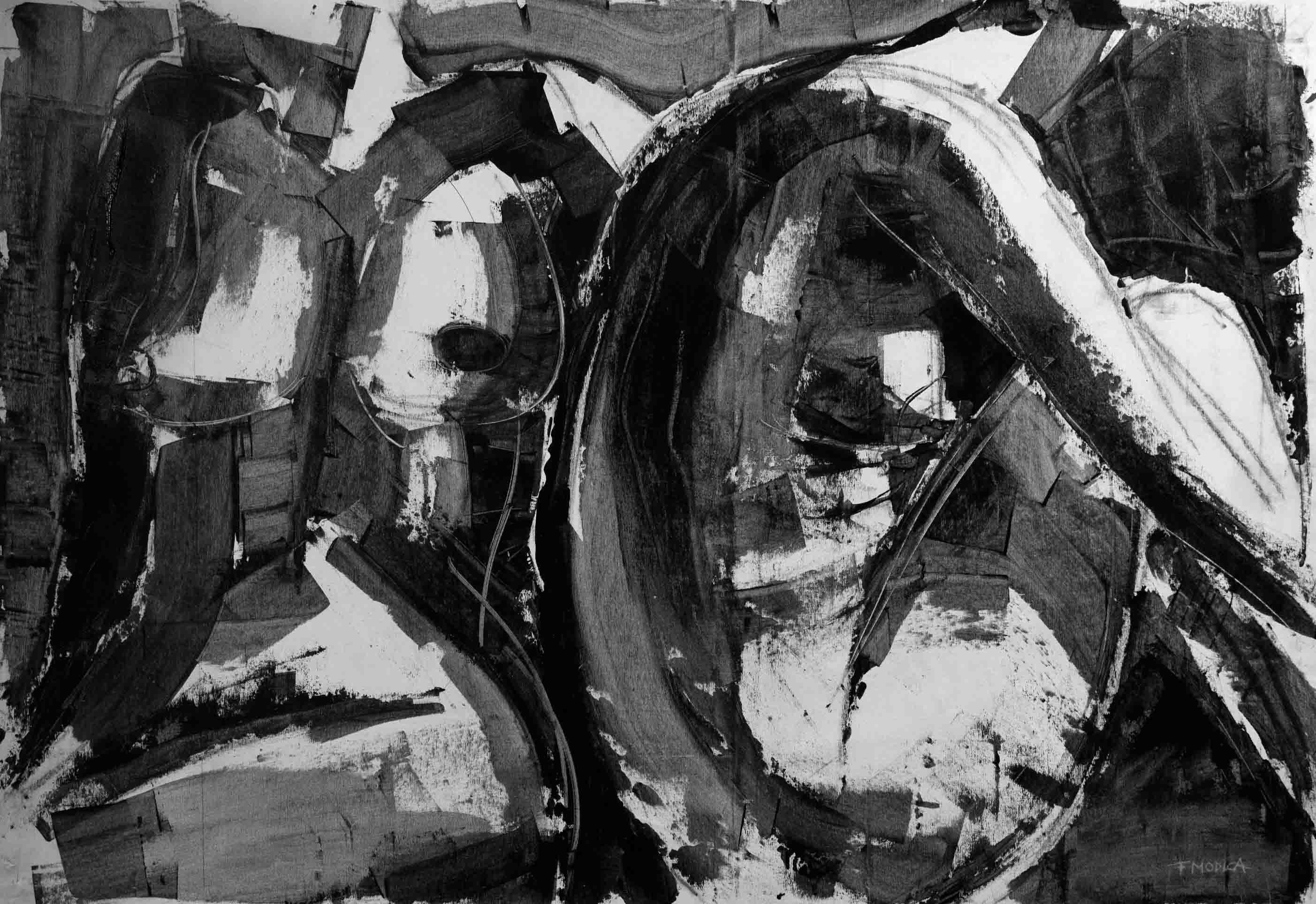 Fabio Modica | Gemini - mixed media on canvas - cm 150x106 | 59x42 inches - 2014 | Aberson Exhibits - Tulsa - OK