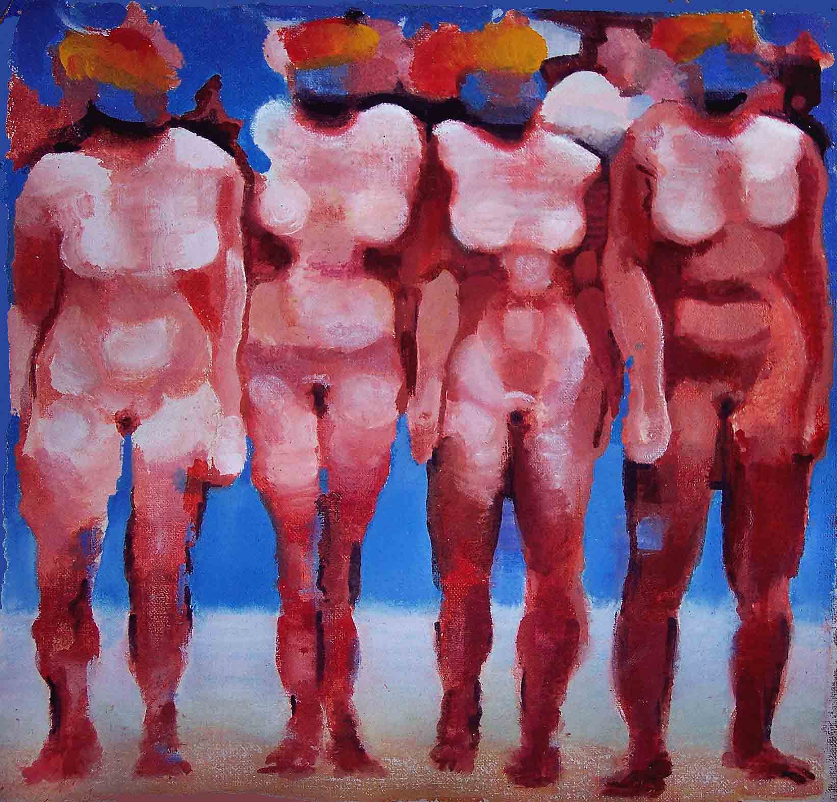 Fabio Modica | Mercificazione - cm 90x90 | 35,4x35,4 inches - mixed media on jute - 2007