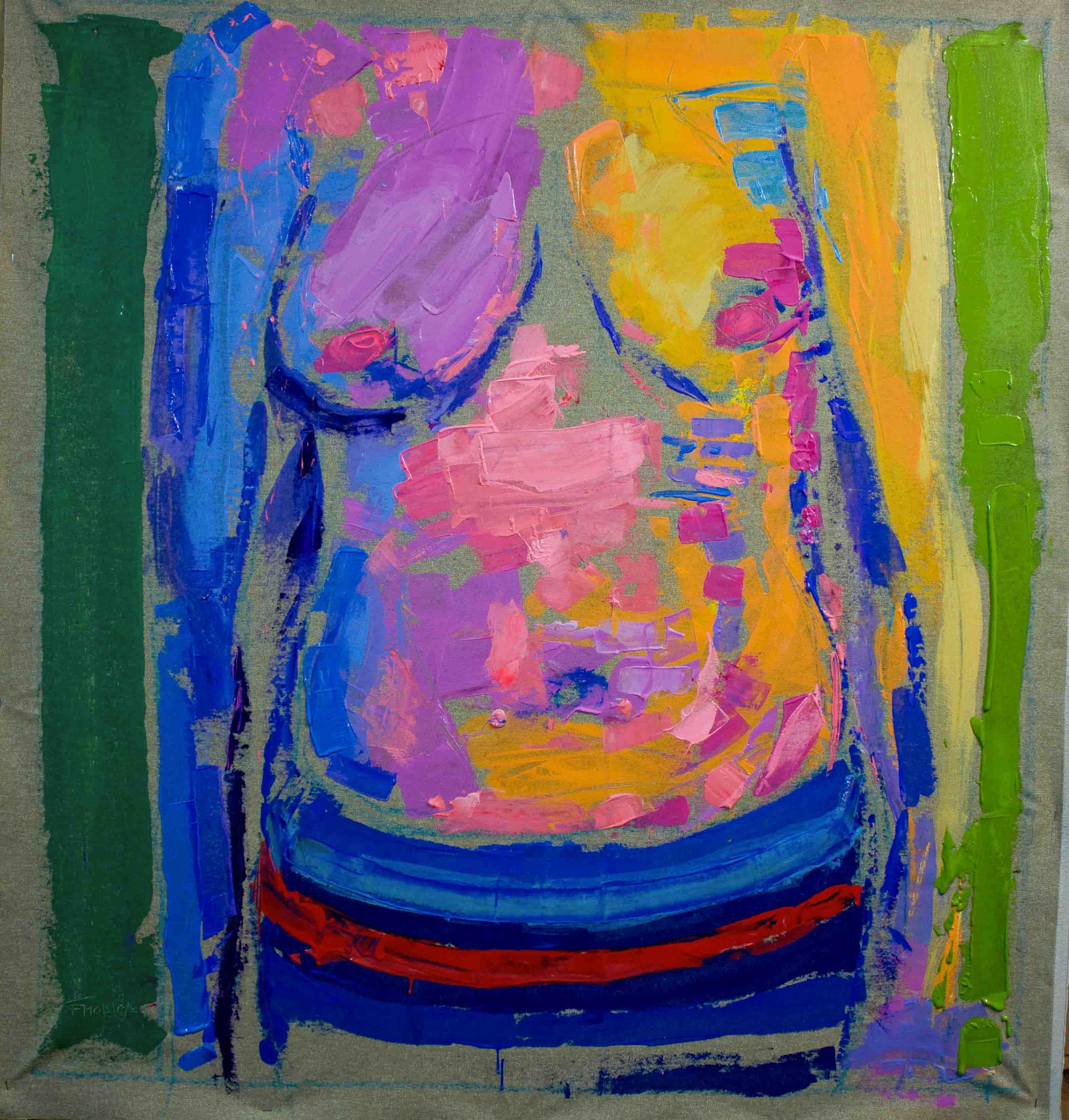 Fabio Modica | Nudo III - mixed media on canvas - cm 95x104 | 37,4x41 inches- 2013
