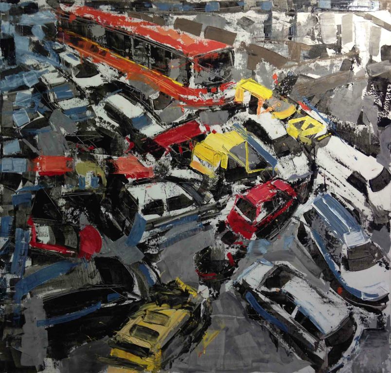 Sublimation of the rush hour V - 59x59 inches - 2015 - Private Collection - New York - SOLD